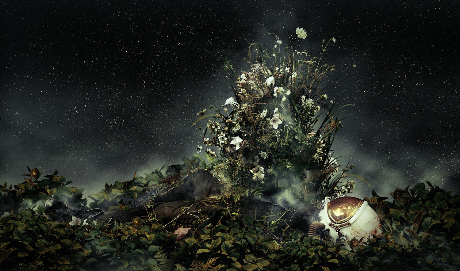 circle of life Billede af astronaut og blomster
